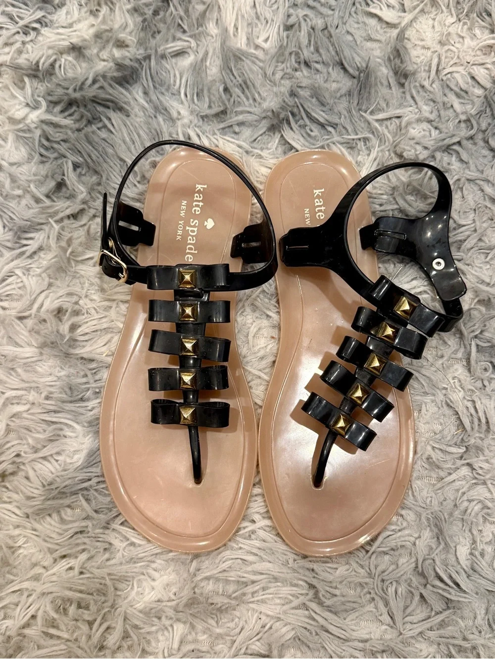 Kate Spade Studded Bow Jelly Sandals Size 8 - Excellent Condition